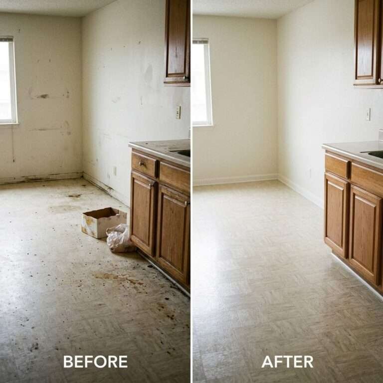 Before and after end-of-lease cleaning