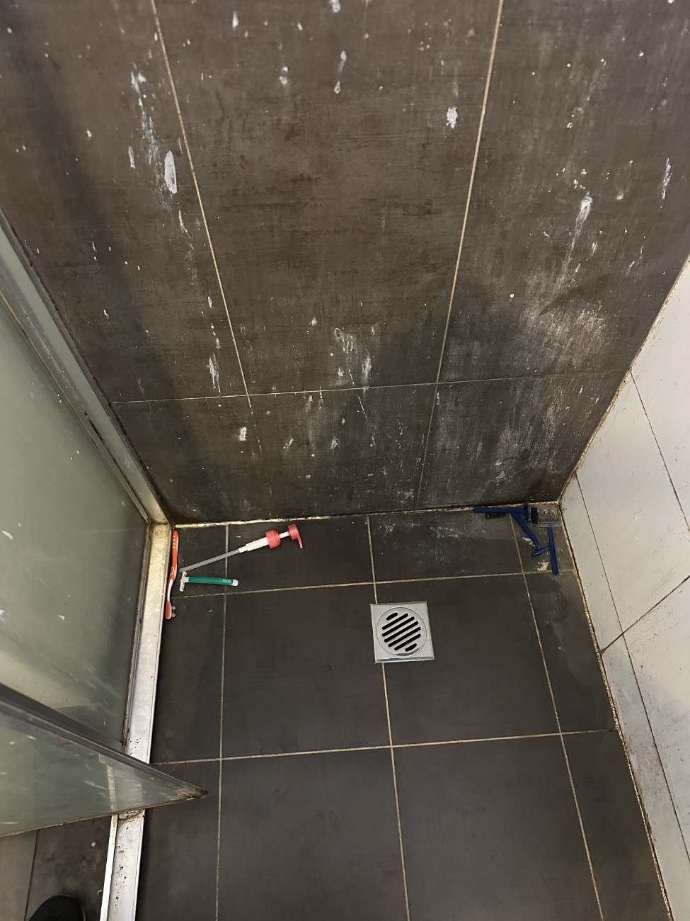 Before bathroom tile and shower floor cleaning during an end of lease clean in Sydney